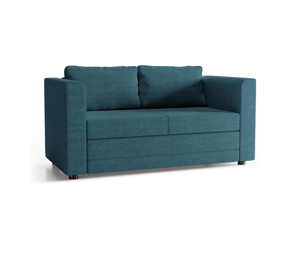 Meble Polskie Čalouněná rozkládací dvoumístná pohovka s područkami LAYLA modrá