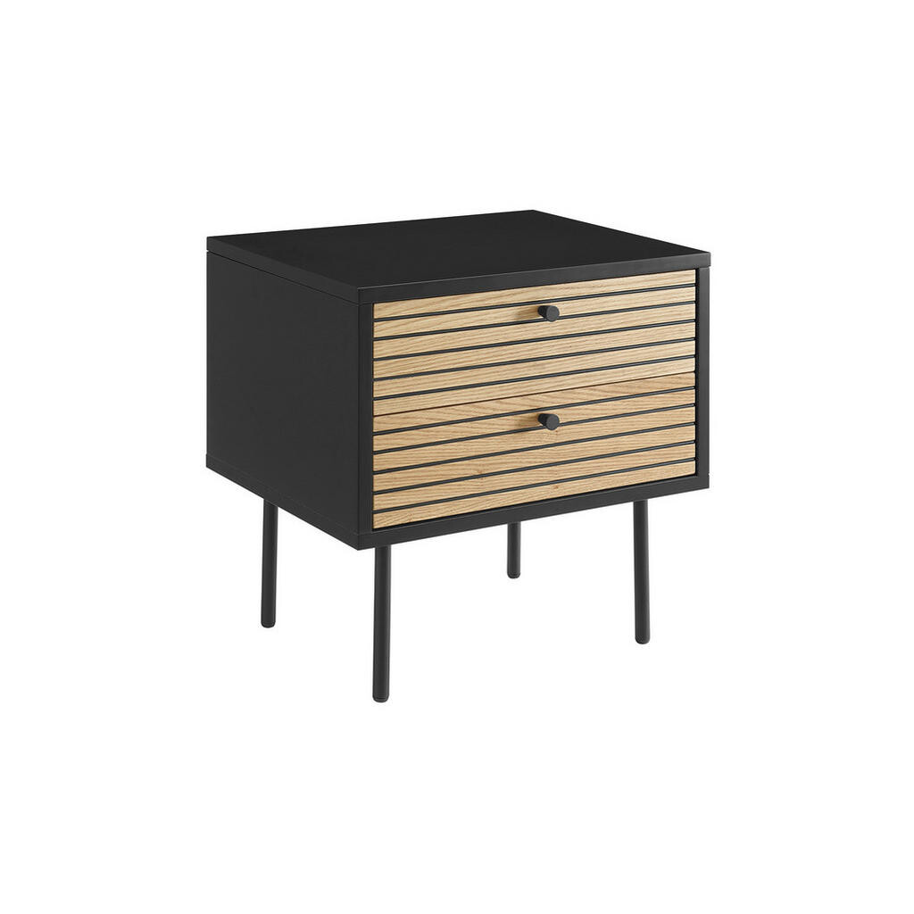 Livetastic NOČNÍ STOLEK K POSTELI, dub, černá, barvy dubu, 50/50/40 cm