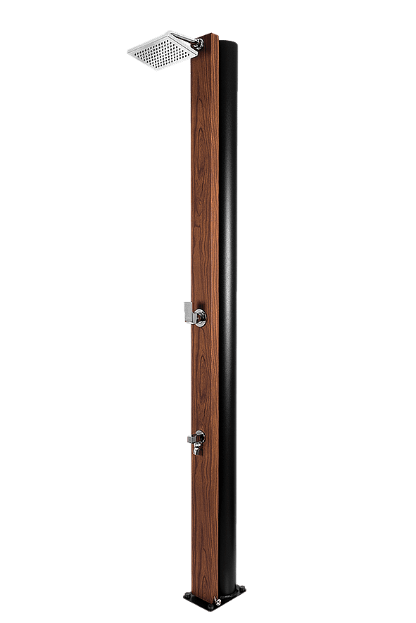 Hanscraft Solární sprcha NATUR TEAK s oplachem nohou (antracit / imitace dřeva)