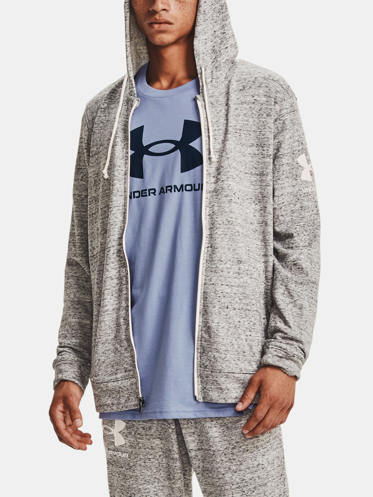 Under Armour Mikina RIVAL TERRY FZ HD-WHT - Pánské