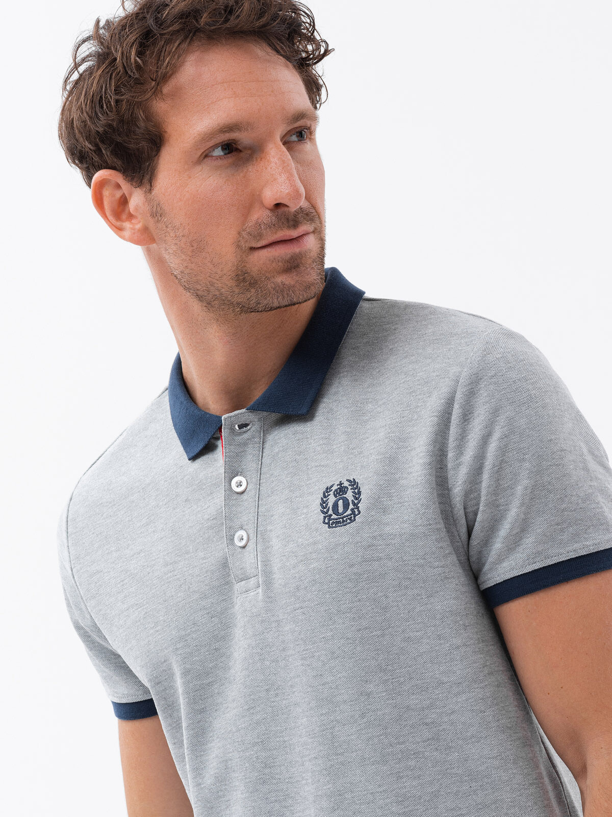 Ombre Men's polo shirt with contrasting elements