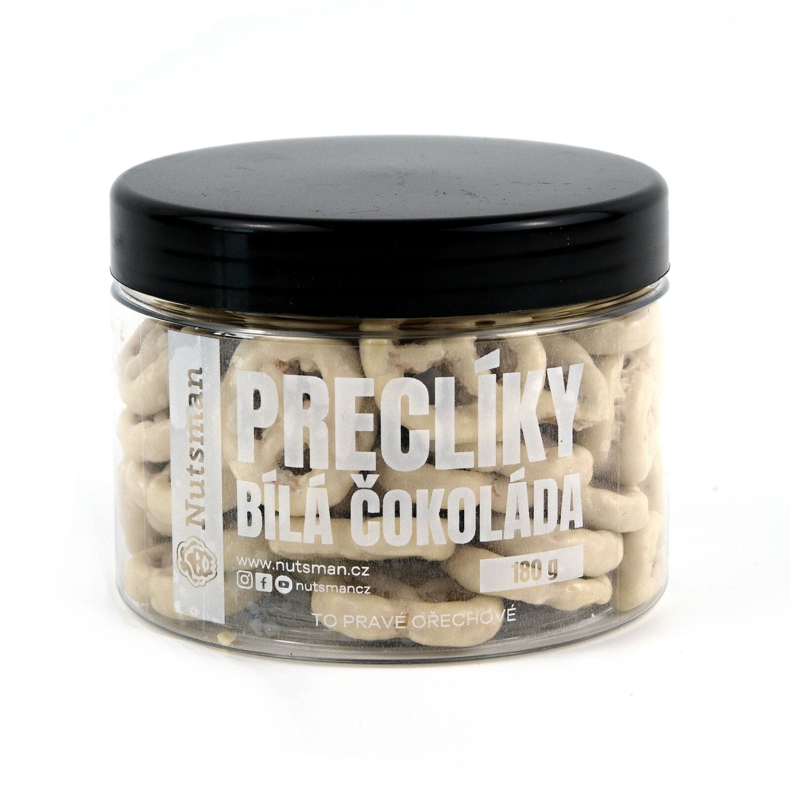 NUTSMAN Preclíky bílá čokoláda 180 g