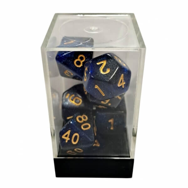 Sada kostek Starry Blue-Black/Gold Polyhedral - 7 kusů KAD15463