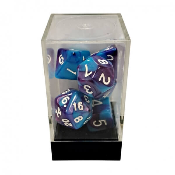 Sada kostek Dual Dual Blue-Purple/White Polyhedral - 7 kusů KAD15395