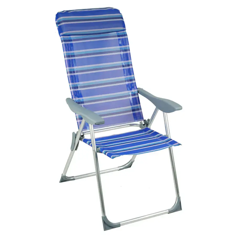 Tempo Kondela Zahradní polohovací křeslo AVELAR - modrá/šedá