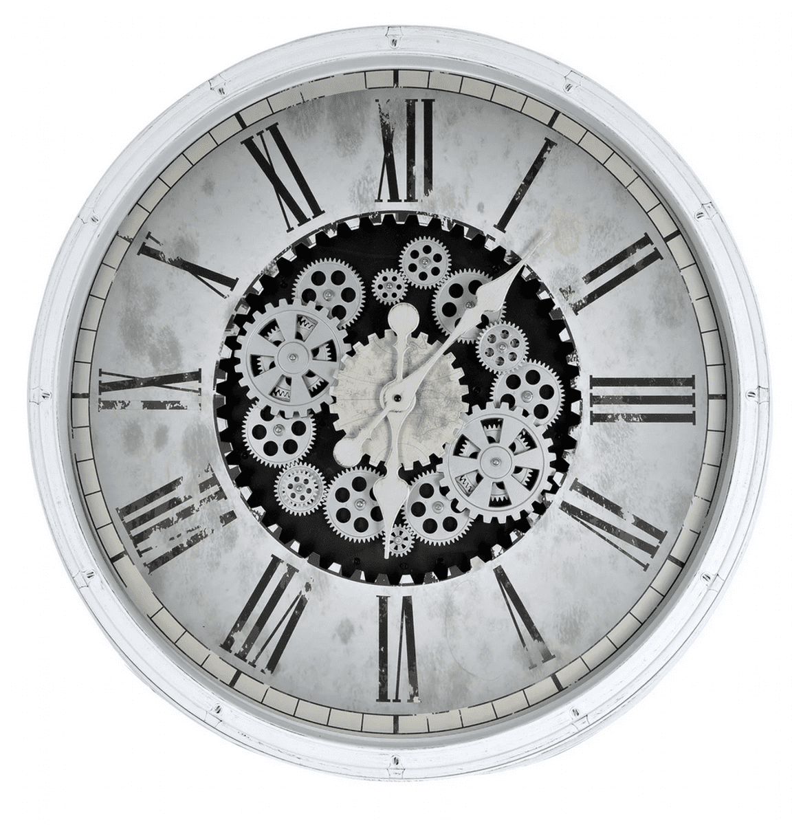 Nástěnné hodiny LUTON bílá/černá Ø 72 cm Mybesthome