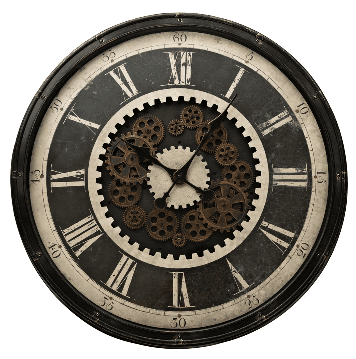 Nástěnné hodiny PRESTON hnědá Ø 76 cm Mybesthome