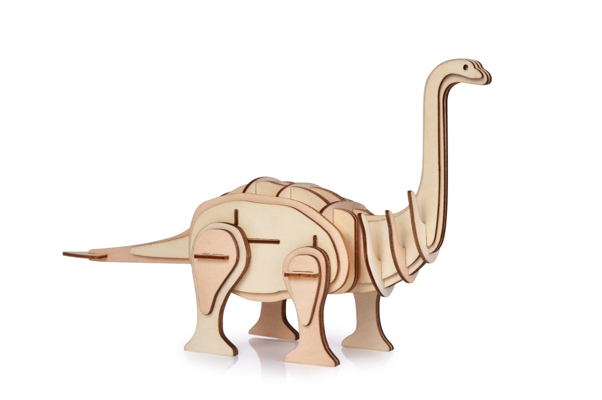 WOODCRAFT | 3D skládací dřevěná stavebnice DINOSAURUS | 35 cm | bez lepidla + můžeš vybarvit