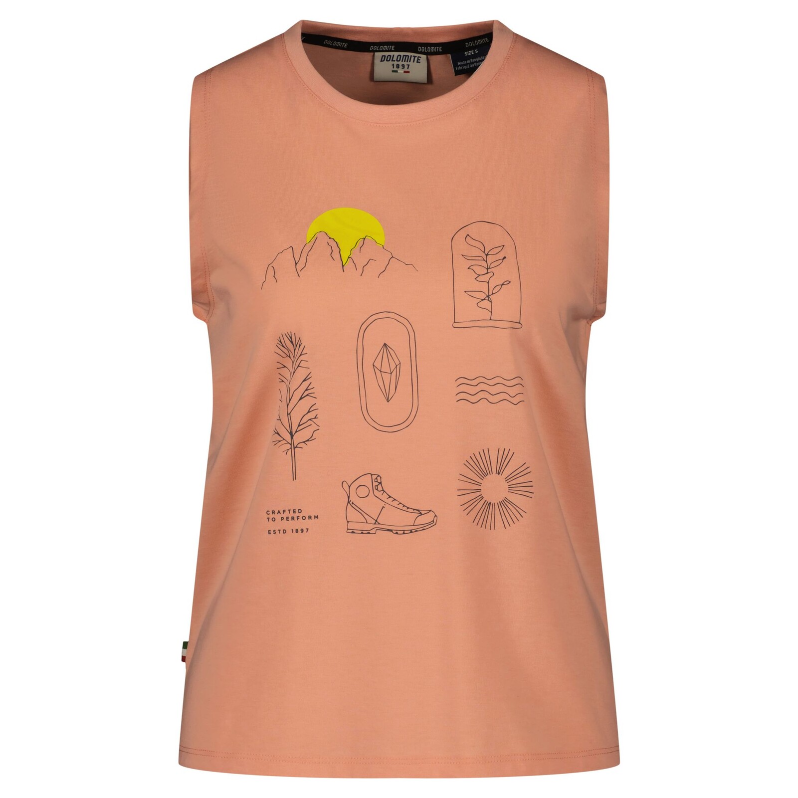 DOLOMITE Tank W's Latemar Peach Orange (vzorek) velikost: S
