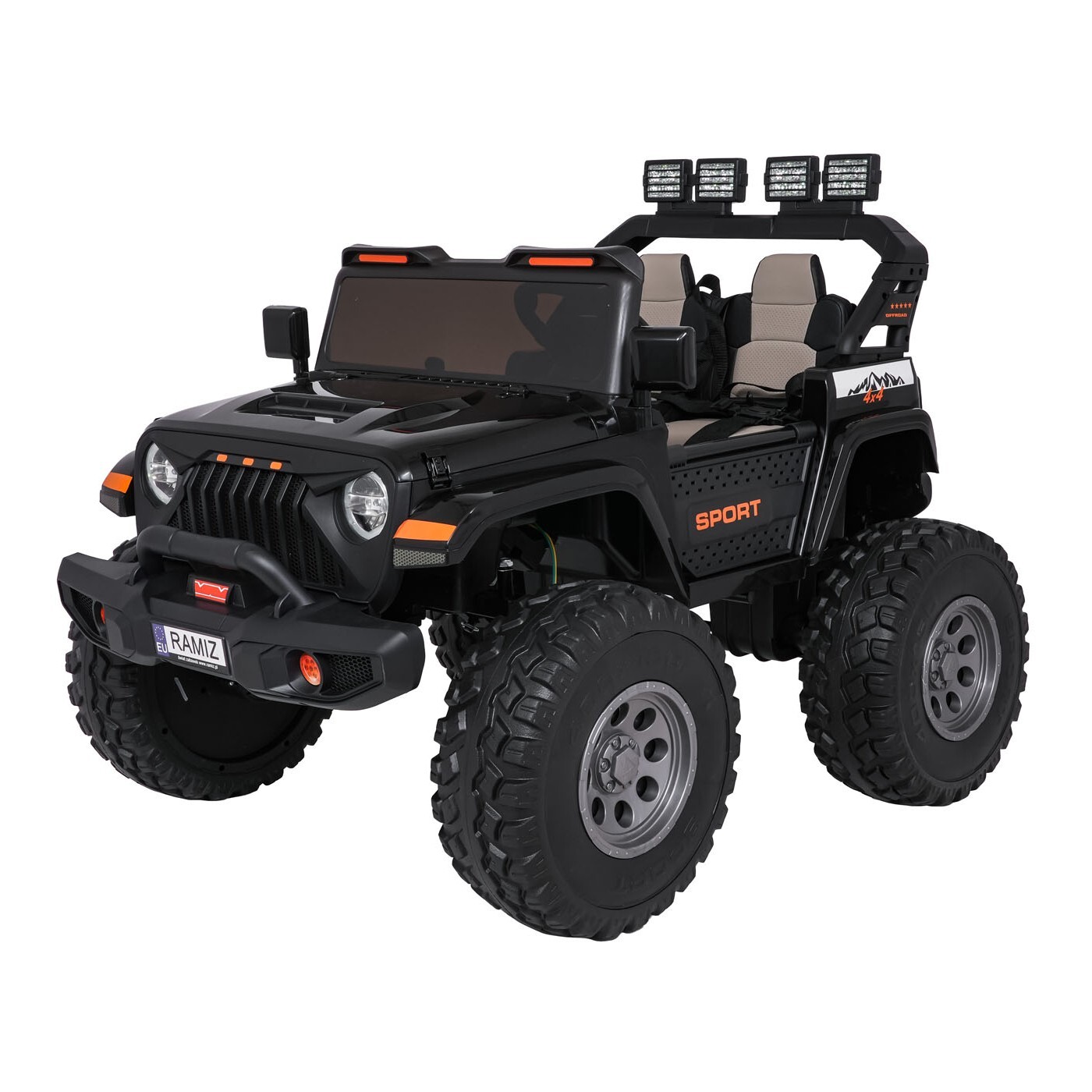 mamido Elektrické autíčko Extreme Sport 4x4 s proměnlivou velikostí černé