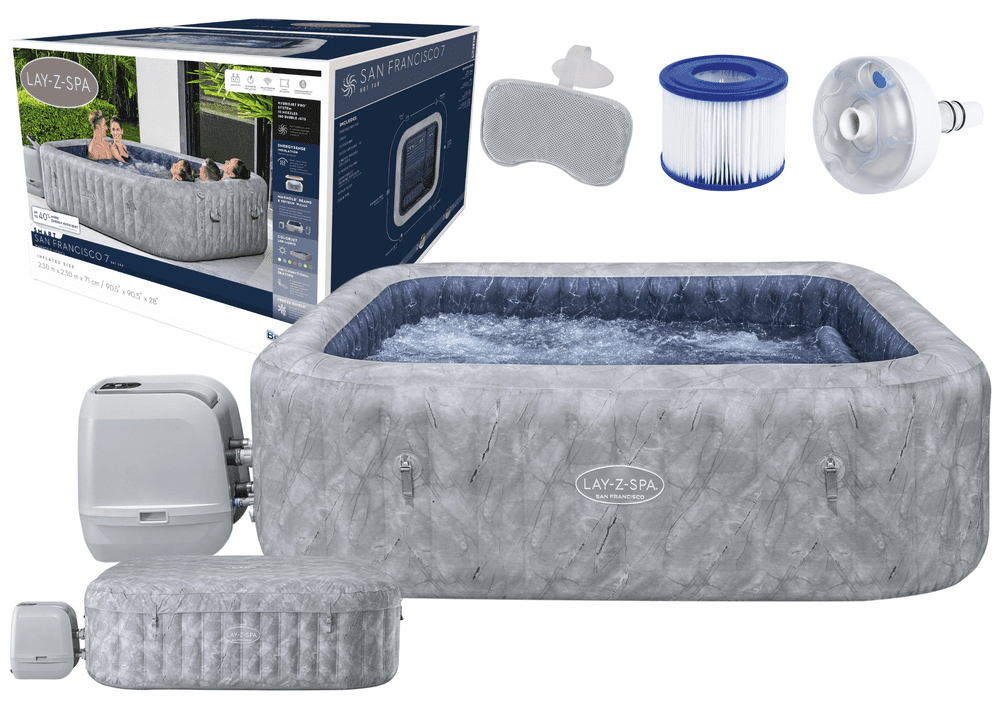 mamido Nafukovací lázně Spa San-Francisco pro 7 osob 230 x 230 x 71 cm Bestway 6001Q