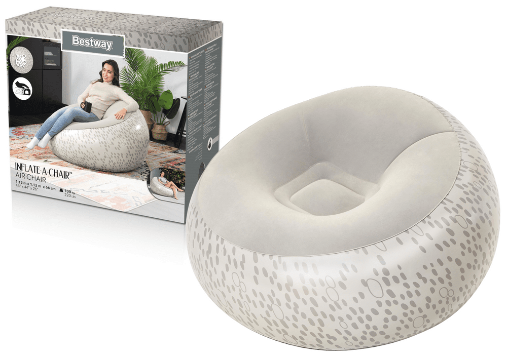 mamido Nafukovací křeslo Bestway 75052 šedé