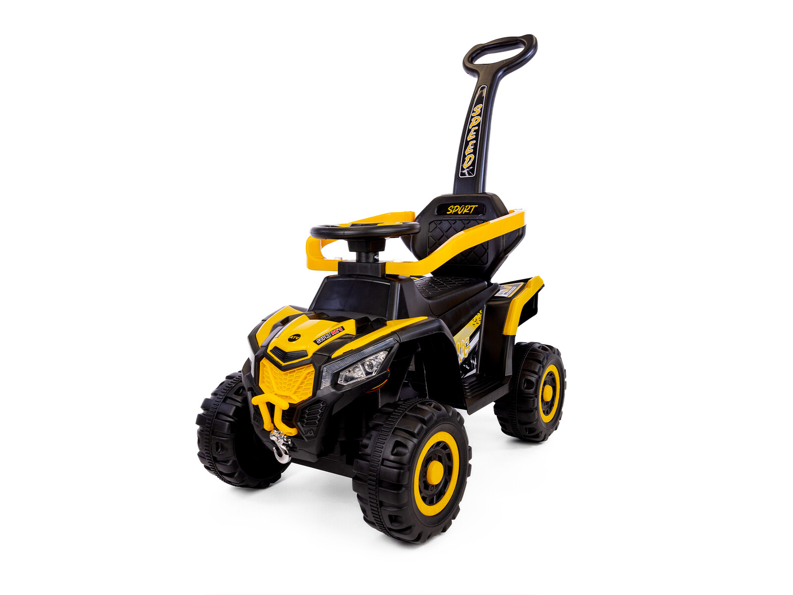 Mamido Mamido Speed MT280 Dětské elektrické odrážedlo | autíčko 3v1 s vodící tyčí žluté