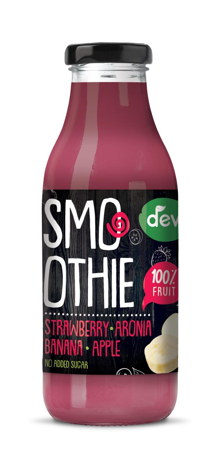 Smoothie DEVA - jahoda, arónie, banán, jablko, 0,3 l, 12 ks