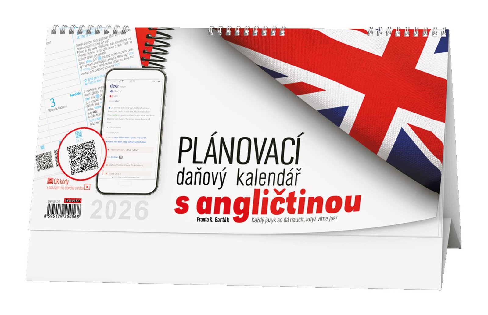 Stolní plánovací kalendář 2025 Daňový s angličtinou