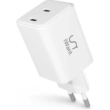 iWant 45W GaN nabíjecí adaptér bílý