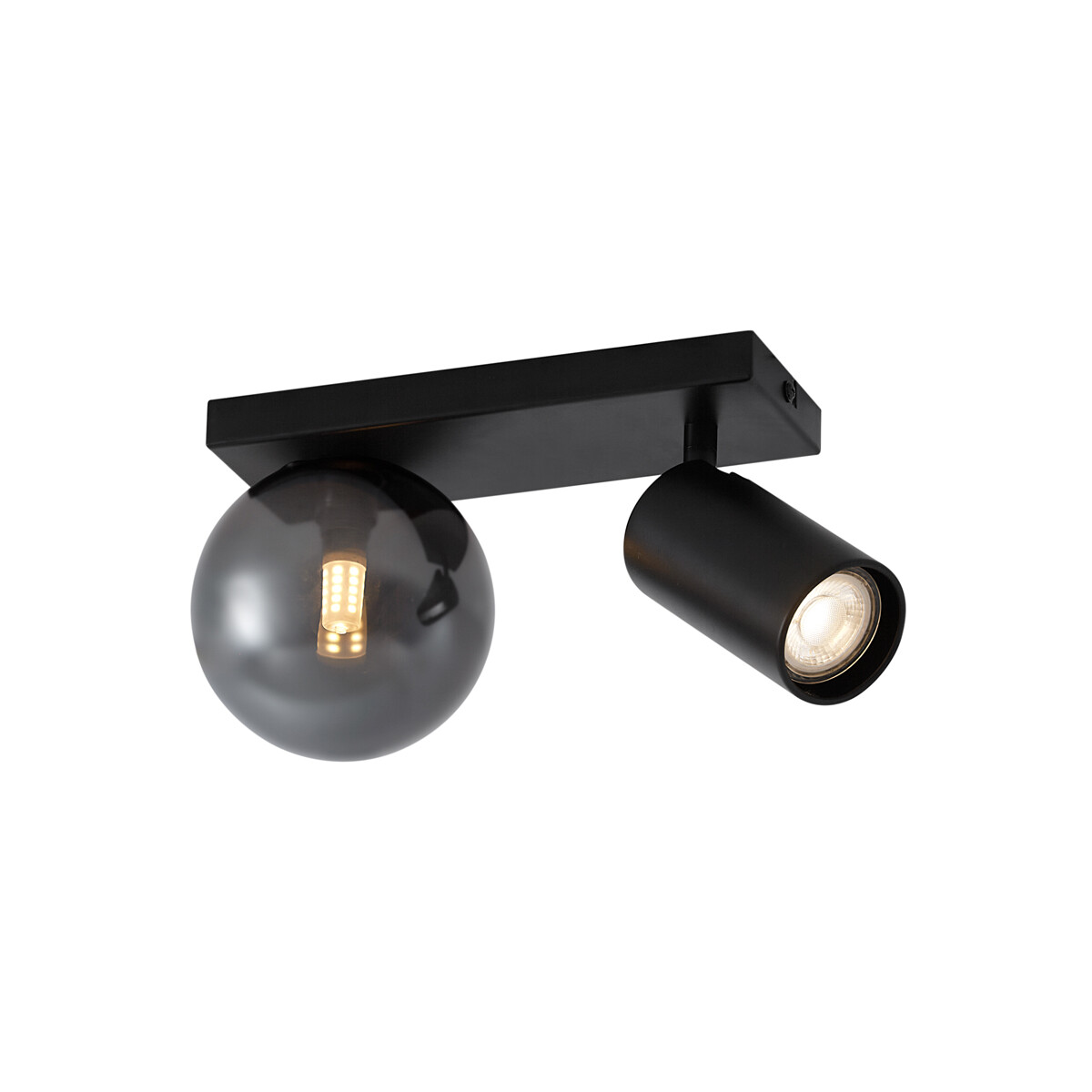 Moderní stropní svítidlo černé 2-světelné nastavitelné - Lesly