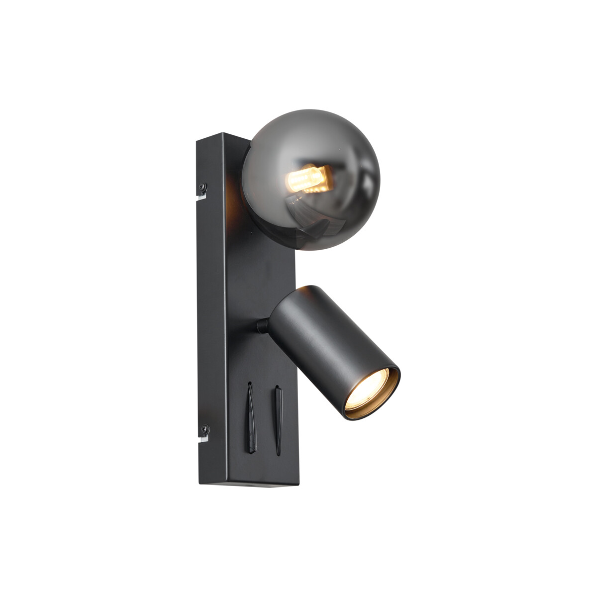 Moderní nástěnné svítidlo černé 2-světelné naklápěcí - Lesly