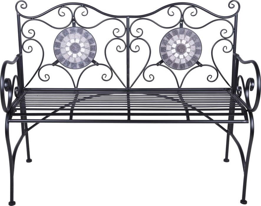Černá kovová zahradní lavice Jalua – Garden Pleasure