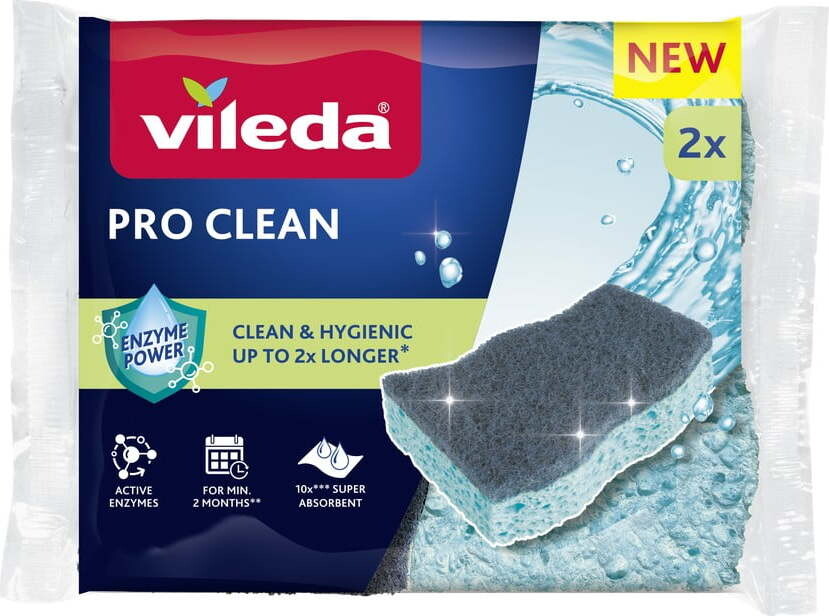 Houbičky na nádobí v sadě 4 ks Pro Clean – Vileda