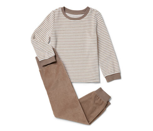 Tchibo - Plyšová souprava pro miminka - pro miminko - vel. 50/56 - barva: bílá/s proužky