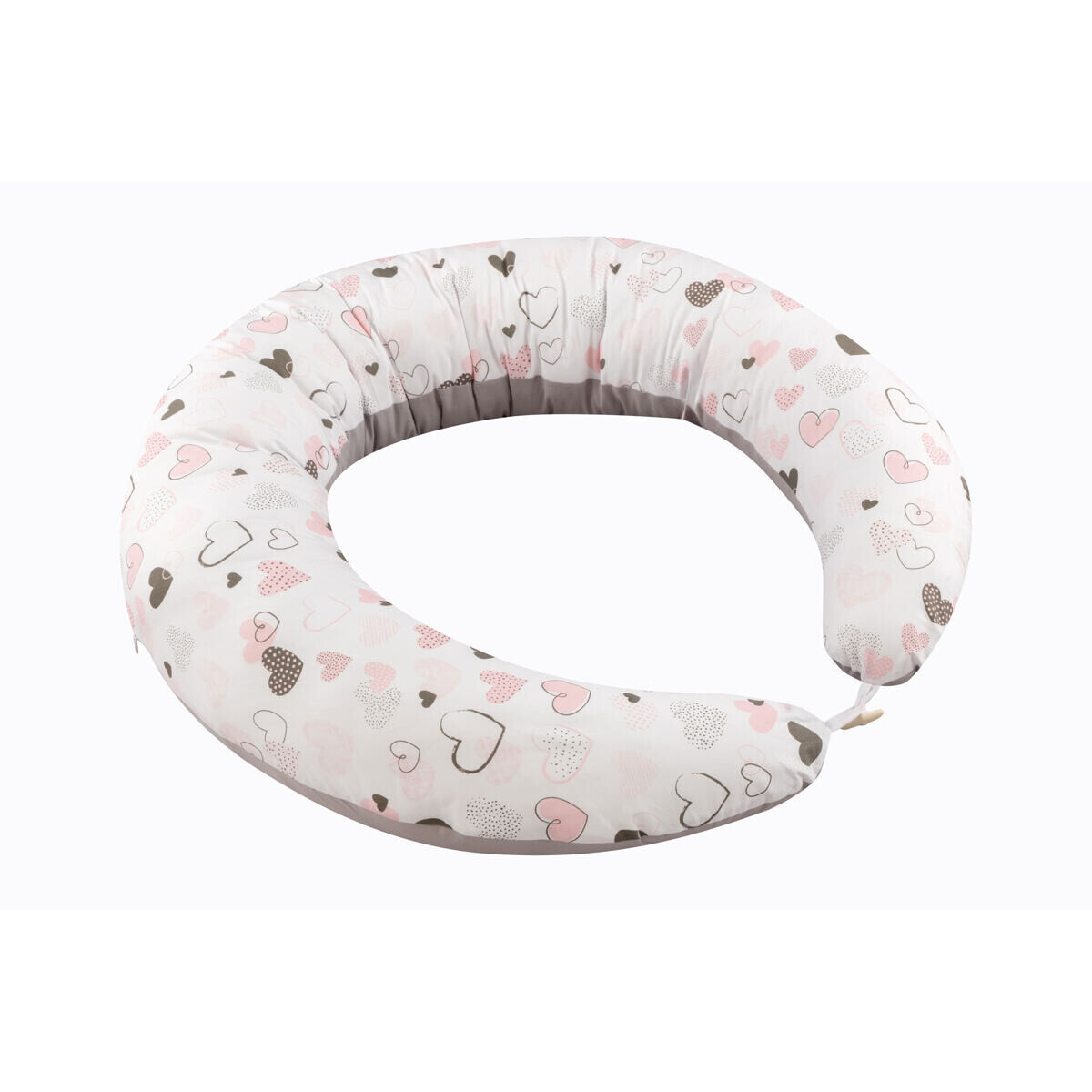 Bomimi ABRA Multifunkční polštář XXL, srdíčka růžová/šedá