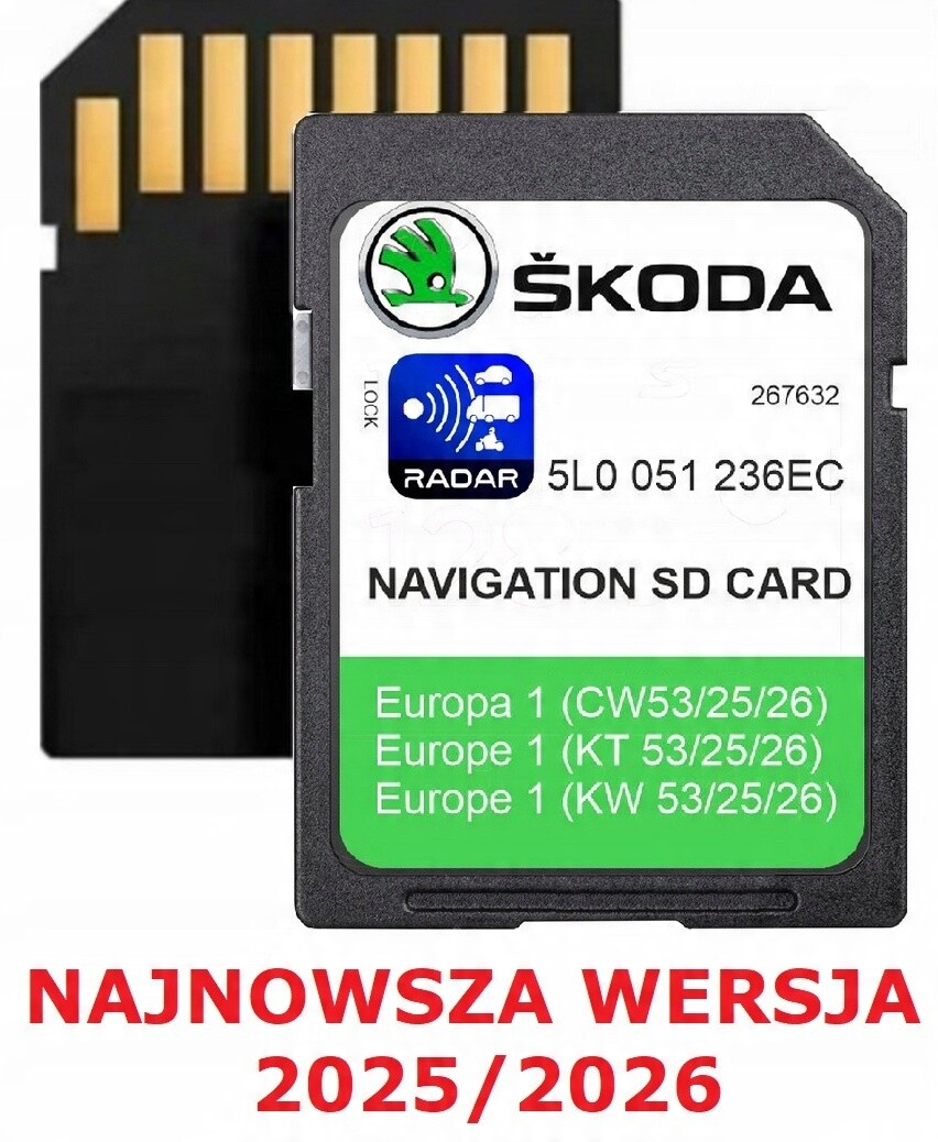 Mapa Karta Navigační Skoda Mib 2 V21 2025/2026 Superb Octavia Rapid Fabia