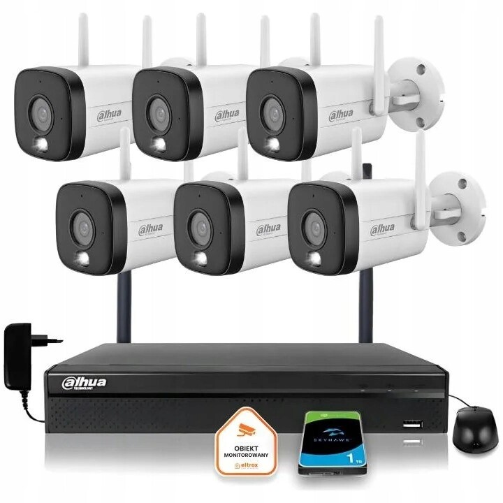 Monitorovací sada Wifi Ip kamera 6x IPC-HFW1539DTK1-SW-PV-0280B 5Mpx Ir 30