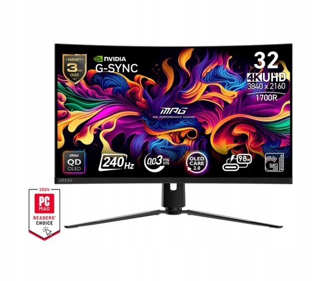 Msi Monitor Mpg 321CURX QD-OLED/31.5 palců/LED/UHD/Curv/240/Black