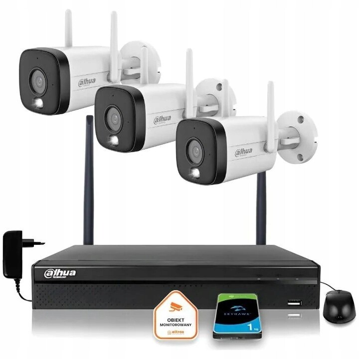 Monitorovací sada Wifi Ip kamera 3x IPC-HFW1339DTK1-SAW-IL-0280B 3Mpx IR30