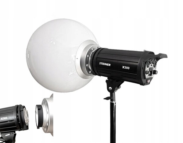 Klosz Kula Difuzér 360 stupňů 40 cm Pro Studiové Lampy Upevnění Bowens