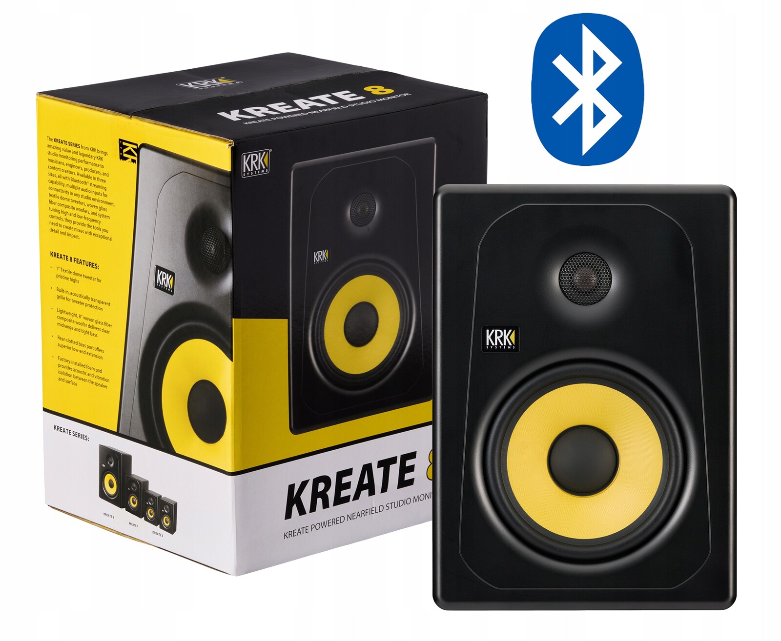Krk Kreate 8-8palcový aktivní poslechový monitor s Bluetooth pro Dj studio