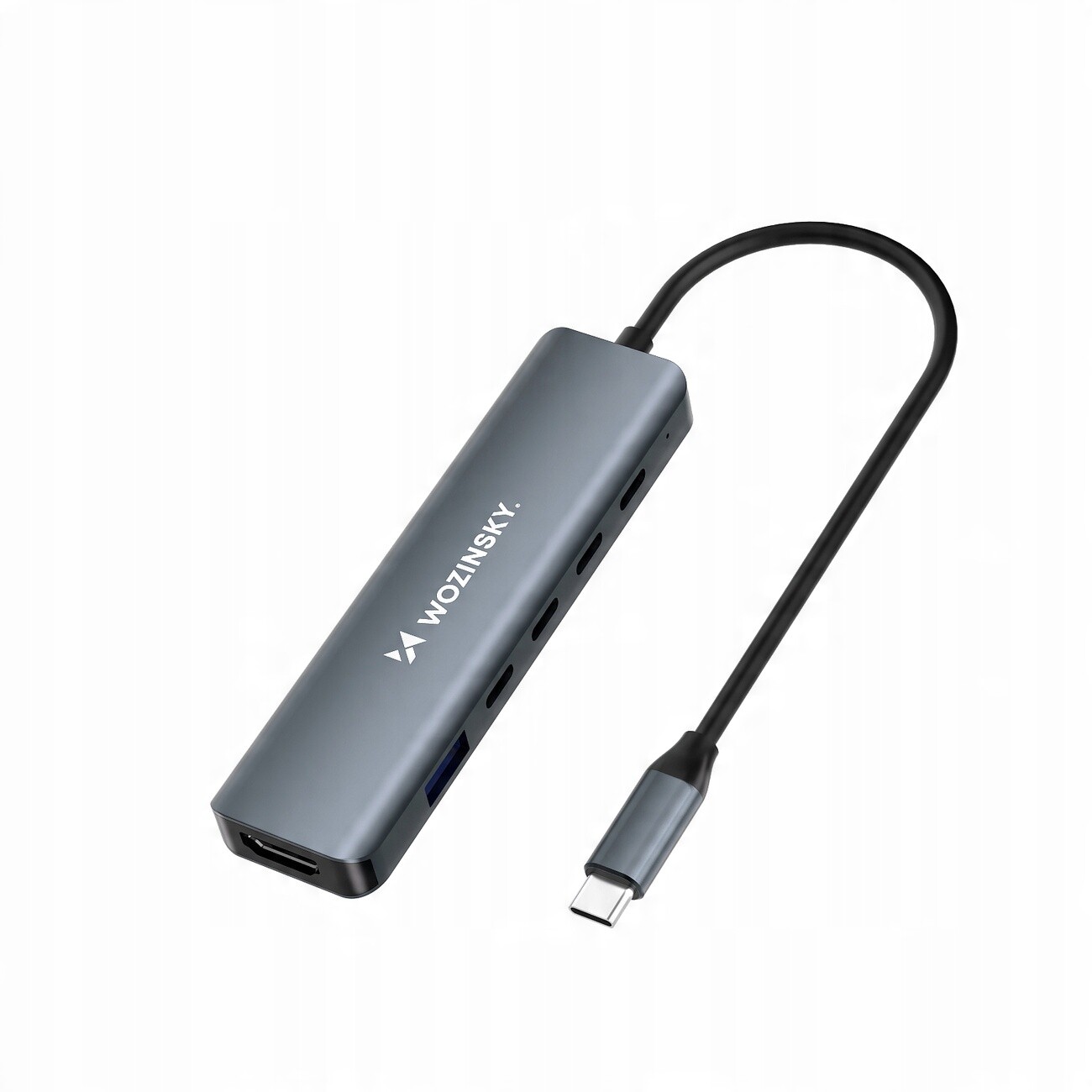 Usb-c hub 6 v 1 Wozinsky WHBC10Y4S multifunkční, hliníkový, s kabelem 25