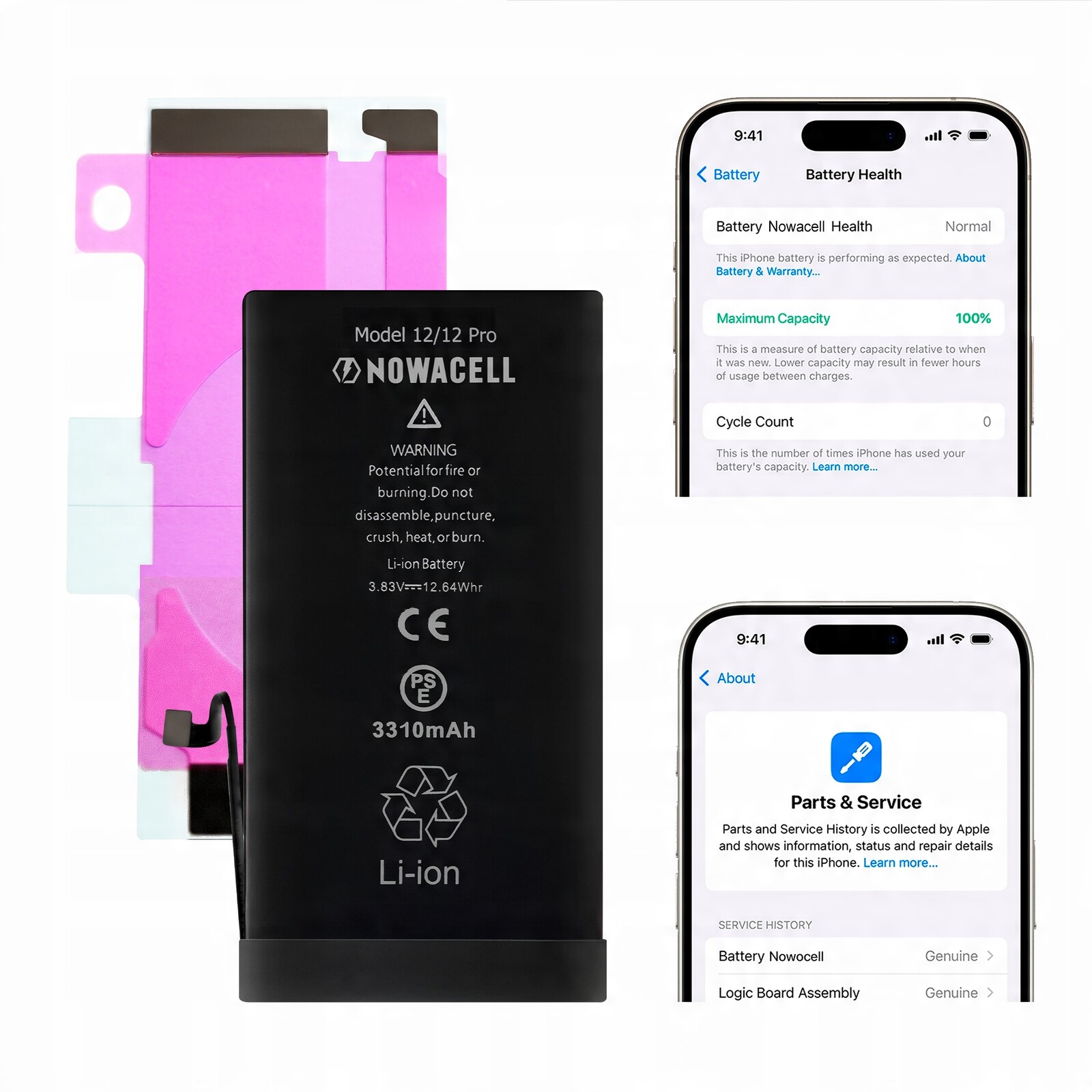 Baterie iPhone 12 3310 mAh (bez chyb) Větší kapacita| Kondice 100 %