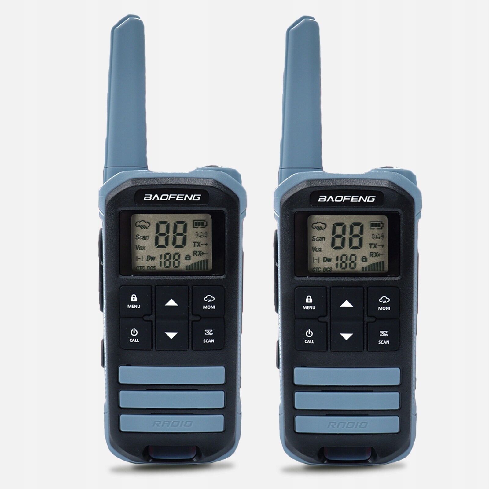 Vysílačky Baofeng FR-22A, dlouhý dosah, dobíjecí, 16 kanálů Pmr-bl