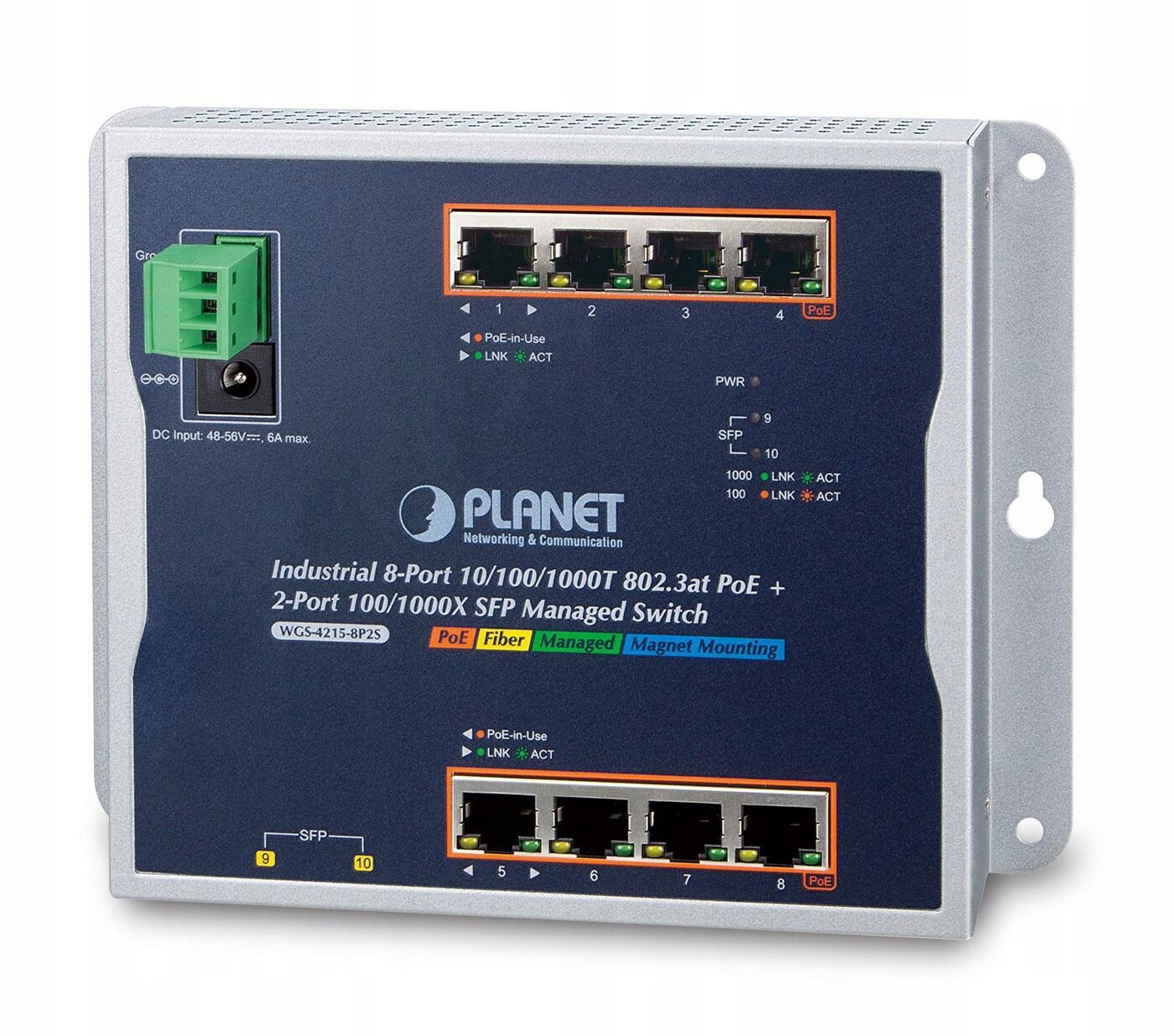 Planet IP30, IPv6/IPv4, 8-Port 1000T