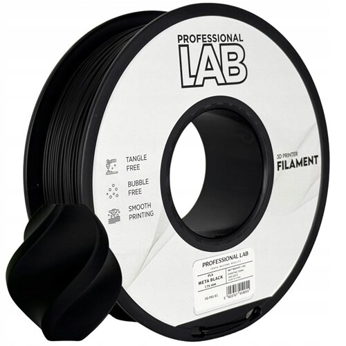Filament Pla meta black Prof. Lab 1,75 mm 1000 g černý