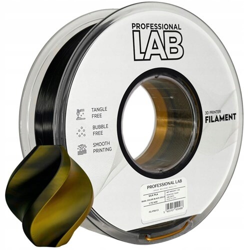 Filament Silk Pla Dual Color black gold Prof. Lab 1,75 mm 1000 g černo-zlatý