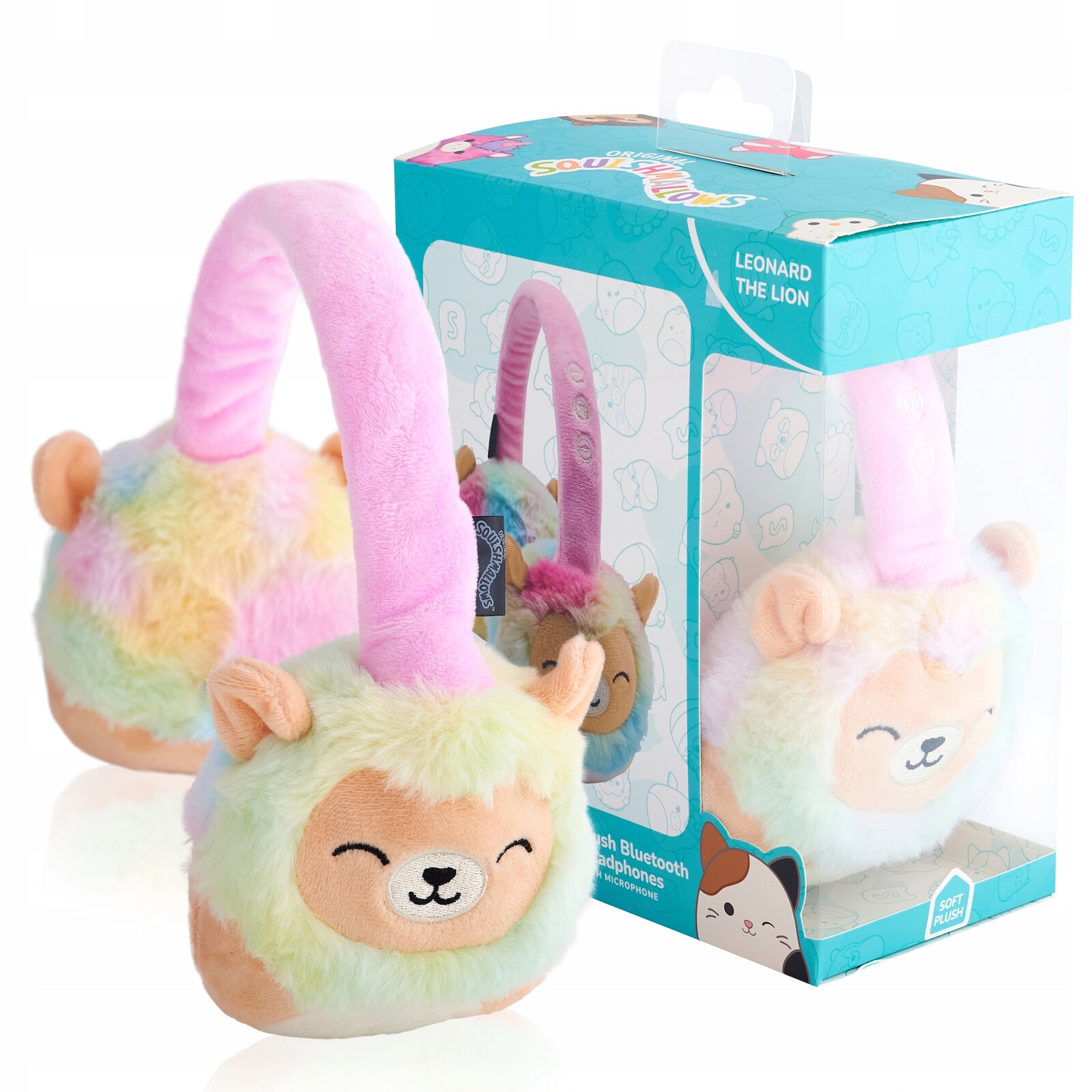 Squishmallows Bezdrátová sluchátka do uší pro děti Bluetooth Lev