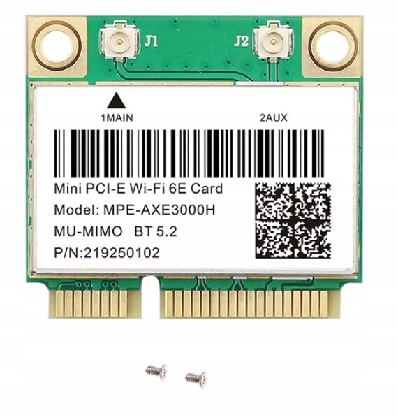 WiFi Karta 6E Intel AX3000H Mini Pci-e Ax Ac Bt 2400Mbps AX200