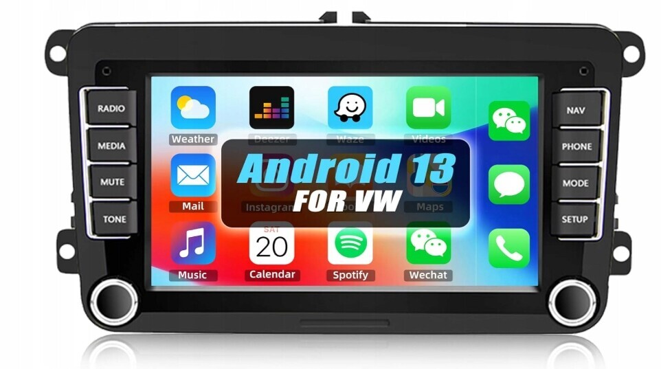 Rádio Camecho 1+32GB Vw Golf 5/6, Polo, Škoda WiFi/Bluetooth/Navigace