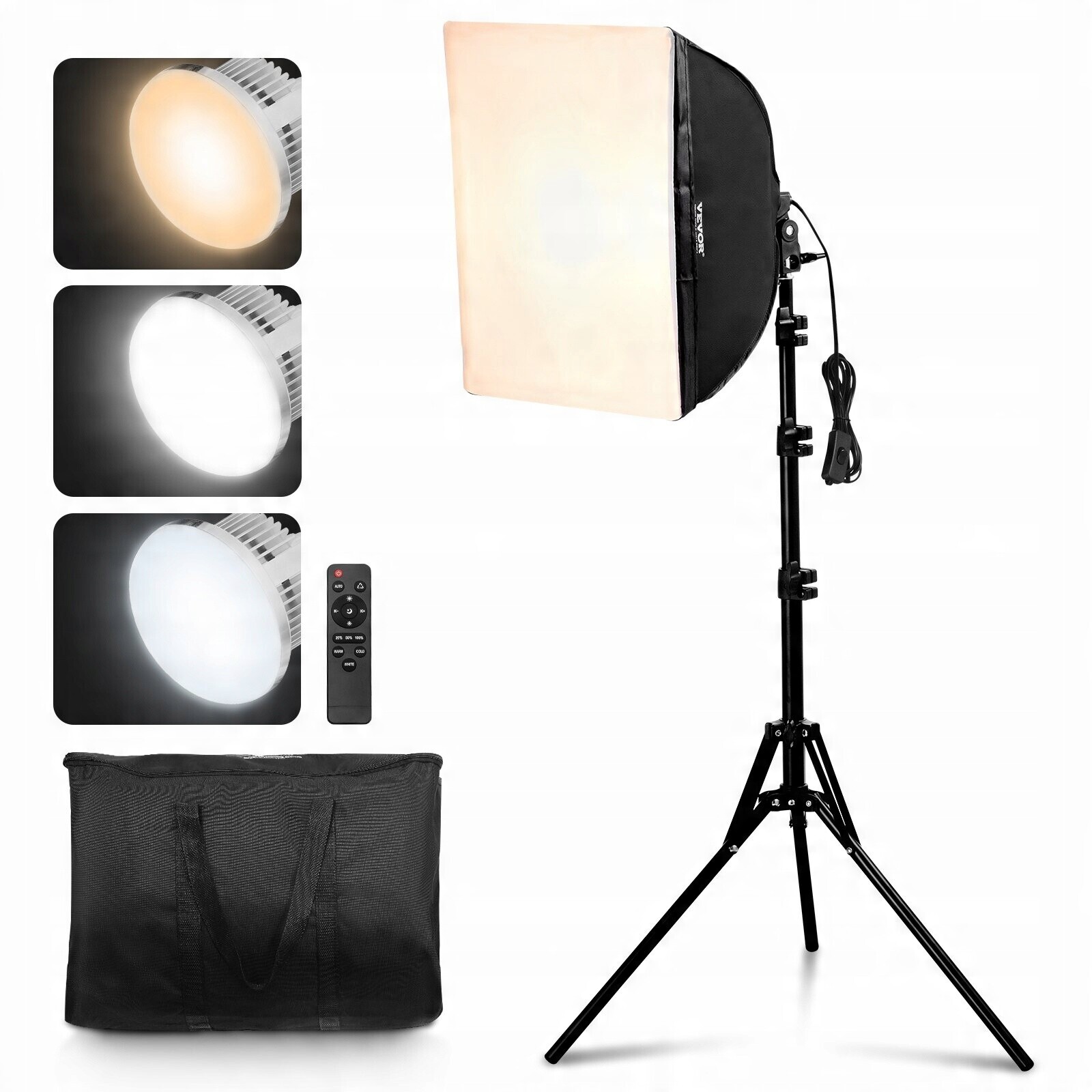 Led studiová lampa 45W softbox 40x40 cm stativ pouzdro