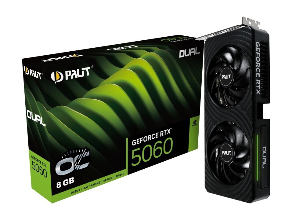 Palit Grafická karta GeForce Rtx 5060 Dual Oc 8GB GDDR7 128bit 3DP/HDMI