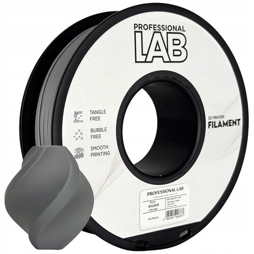 Filament Pla+ stříbrný Prof. Lab 1,75 mm 1000 g stříbrný