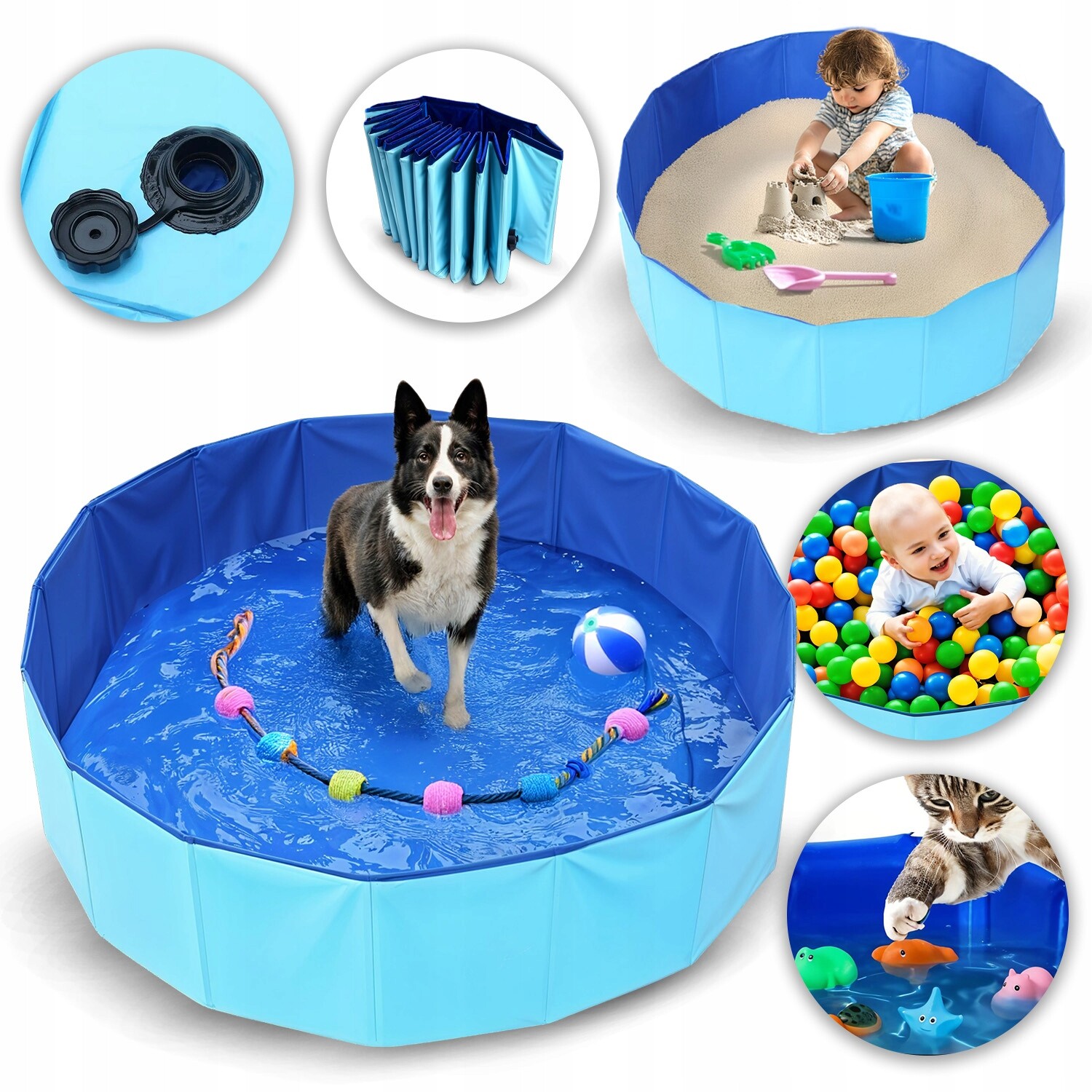 Bazén Pro Zvířata Pro Psa Skládací Zahradní Domácí 160X30 Kotec Do Koupele