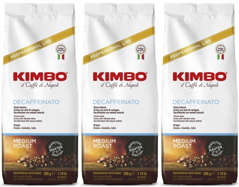 Kimbo Espresso Decaffeinato káva Arabica Robusta 3x500 g