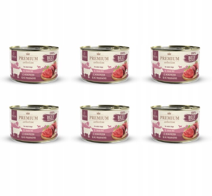 Pokusa Premium Selection krmivo pro psy s hovězím masem 6x400g Set