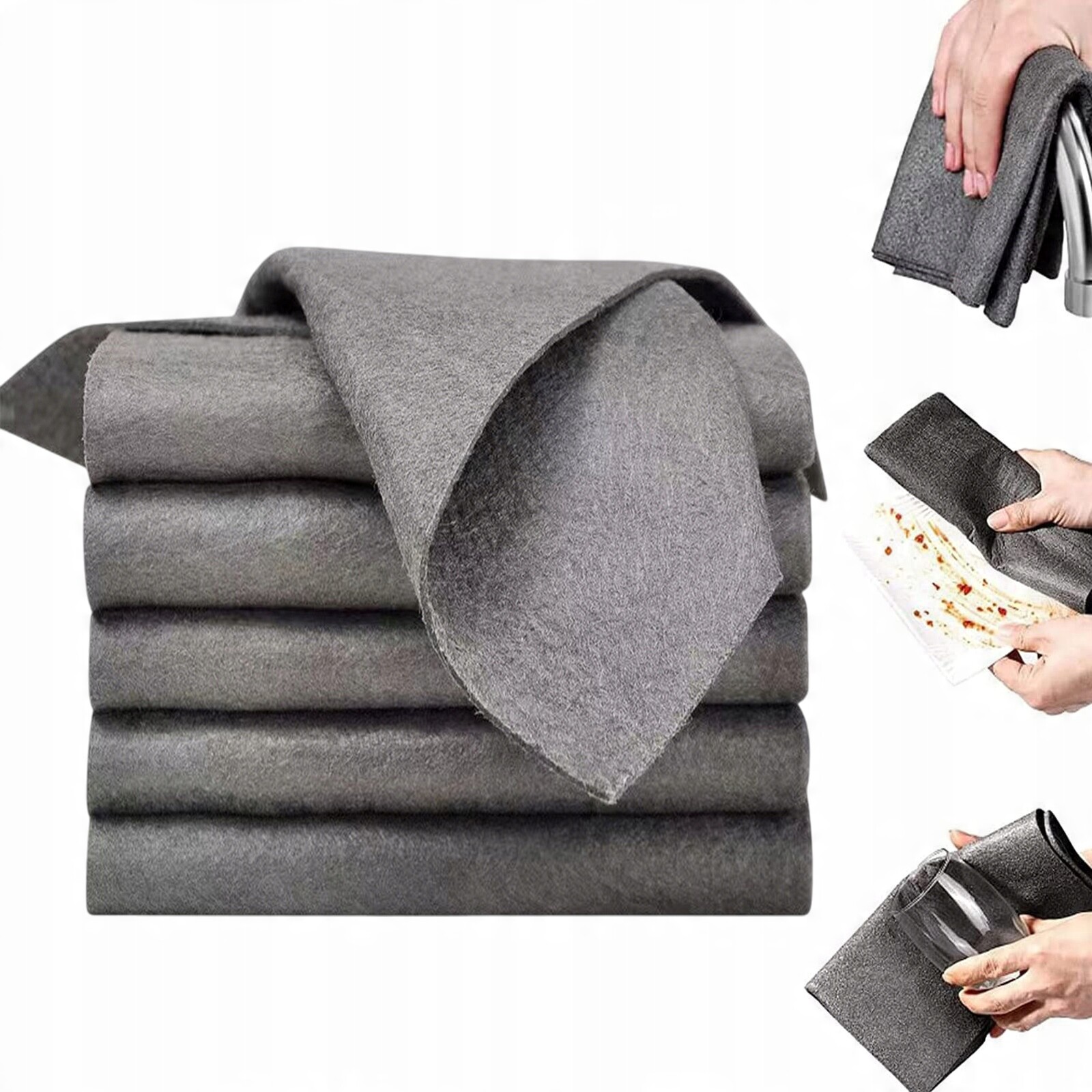 5 X Magická Zhutněná Savá Utěrka Na Skla Zrcadel 30X40 CM