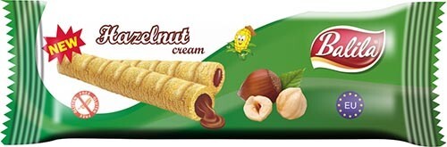 33X Balila kukuřičné trubičky s krémem 18g Ořechové Bezlepkové