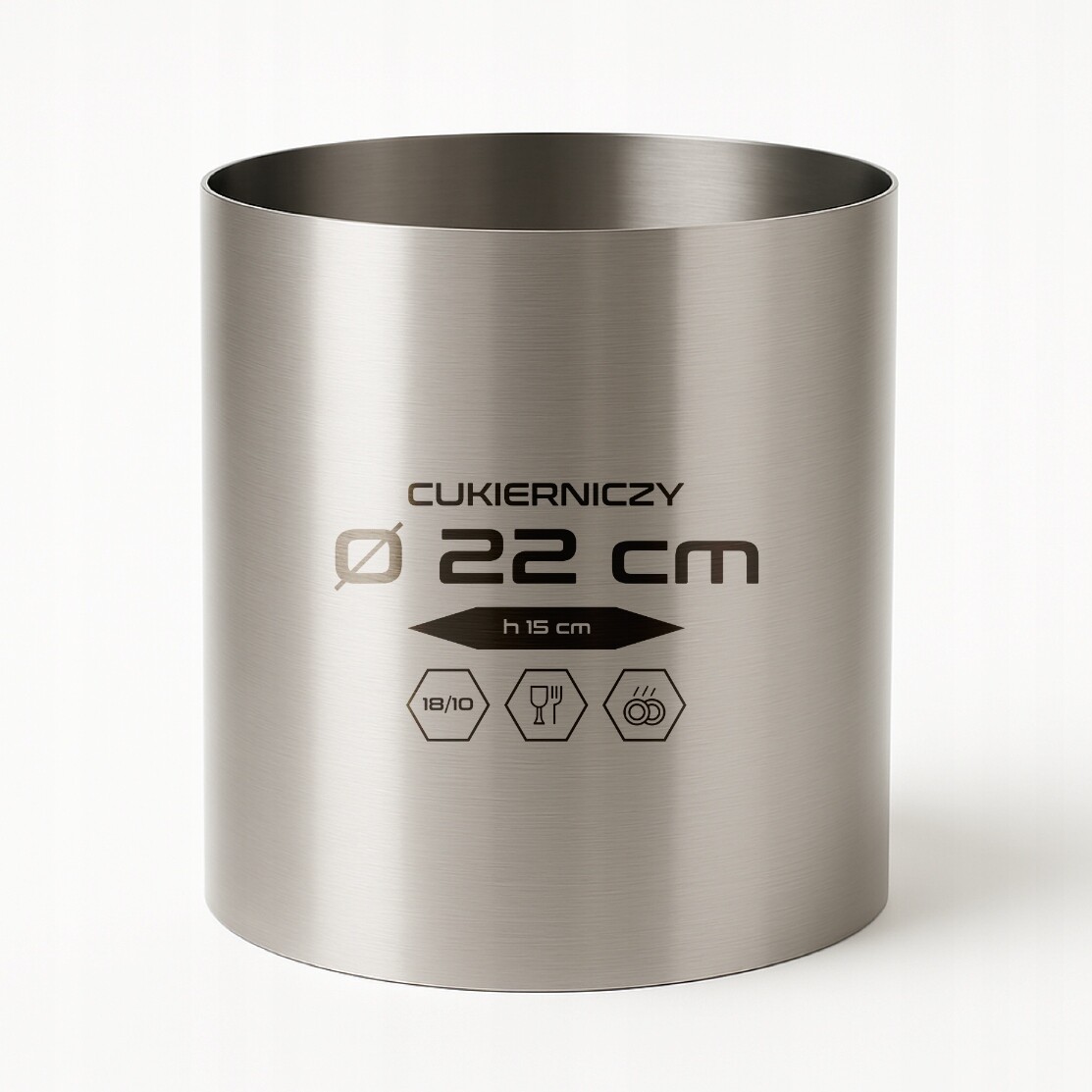 Forma kulatý o délce 22 cm, h15 cm, ocel 18/10